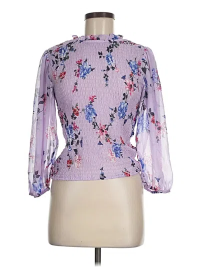 Pre-owned Express Outlet 3/4 Sleeve Blouse In Purple