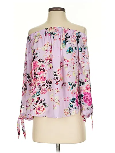 Pre-owned Express Outlet 3/4 Sleeve Blouse In Purple
