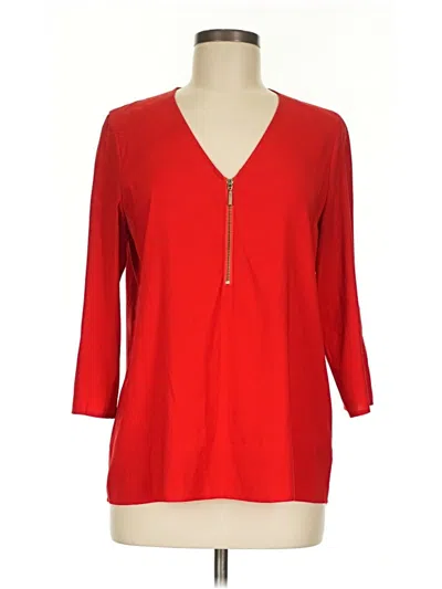 Pre-owned Express Outlet 3/4 Sleeve Blouse In Red