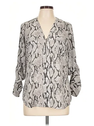 Pre-owned Express Outlet 3/4 Sleeve Blouse In Silver