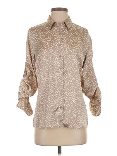 Pre-owned Express Outlet 3/4 Sleeve Blouse In Tan