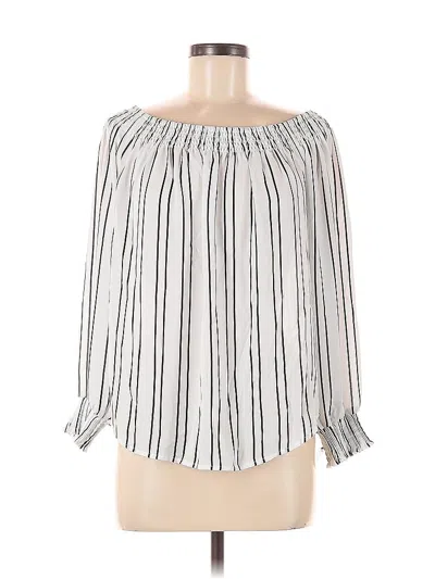 Pre-owned Express Outlet 3/4 Sleeve Blouse In White