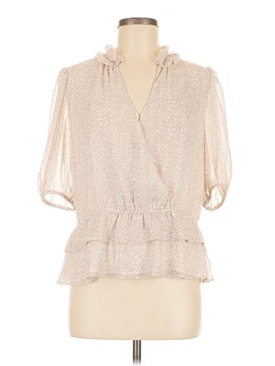 Pre-owned Express Outlet 3/4 Sleeve Blouse In White