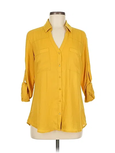 Pre-owned Express Outlet 3/4 Sleeve Blouse In Yellow