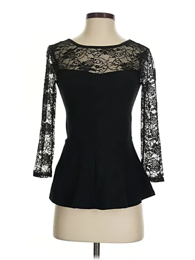 Pre-owned Express Outlet 3/4 Sleeve Top Black Sweetheart Neckline Tops