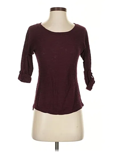 Pre-owned Express Outlet 3/4 Sleeve Top Burgundy Scoop Neck Tops