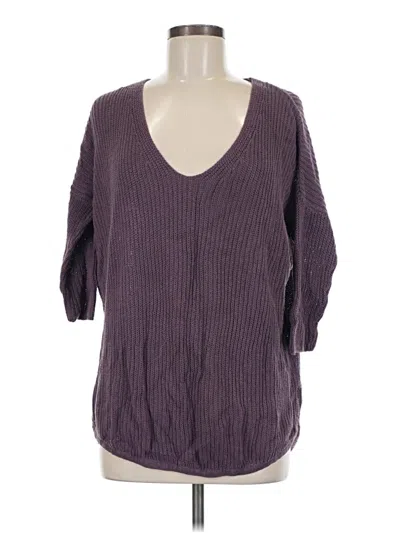 Pre-owned Express Outlet 3/4 Sleeve Top Purple V-neck Tops