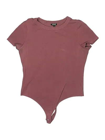 Pre-owned Express Outlet Bodysuit In Burgundy
