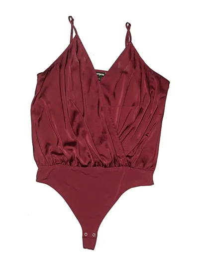 Pre-owned Express Outlet Bodysuit In Burgundy