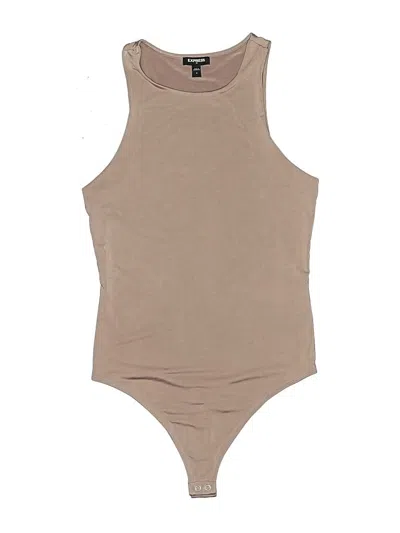 Pre-owned Express Outlet Bodysuit In Tan