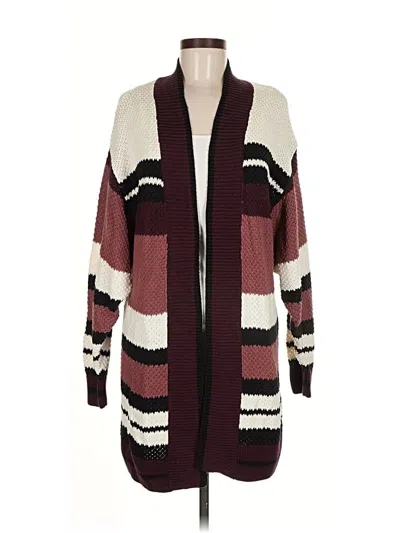 Pre-owned Express Outlet Cardigan Sweater In Burgundy