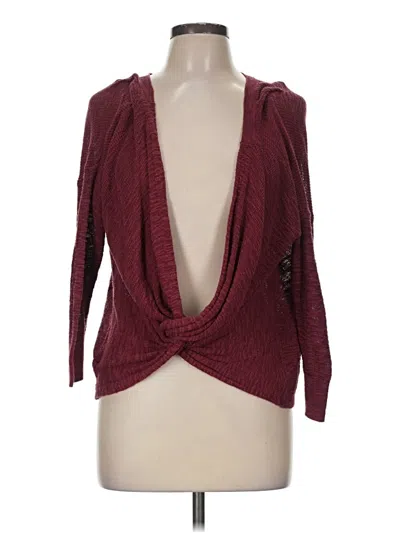 Pre-owned Express Outlet Cardigan Sweater In Burgundy