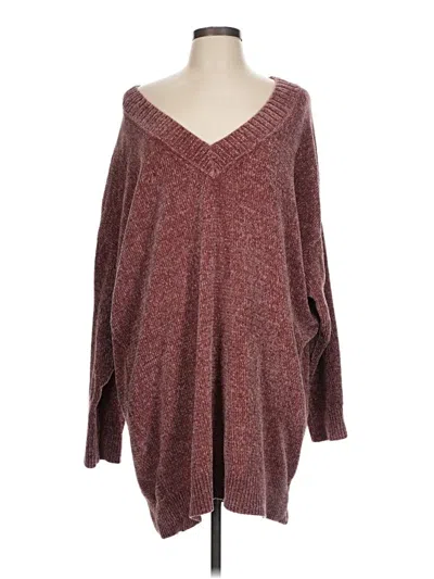 Pre-owned Express Outlet Casual Dress In Burgundy