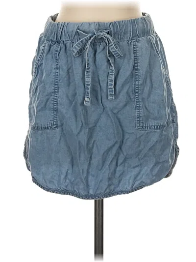 Pre-owned Express Outlet Denim Skirt In Blue
