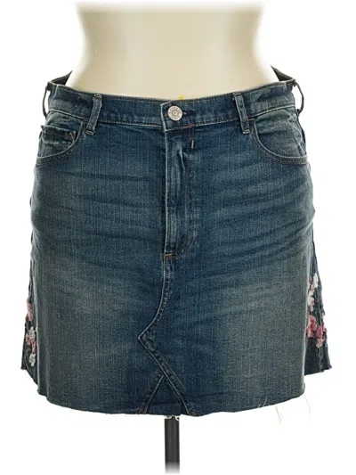 Pre-owned Express Outlet Denim Skirt In Blue