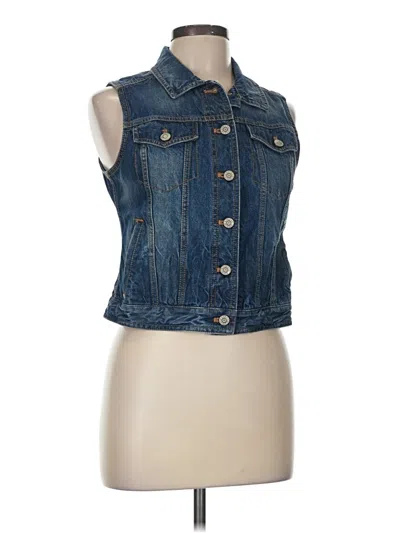 Pre-owned Express Outlet Denim Vest In Blue