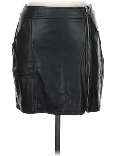 Pre-owned Express Outlet Faux Leather Skirt In Black