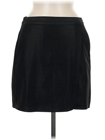 Pre-owned Express Outlet Faux Leather Skirt In Black