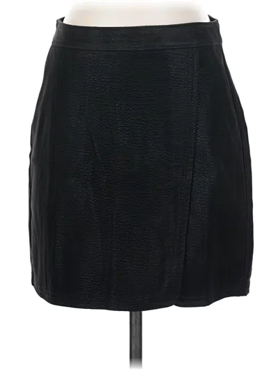 Pre-owned Express Outlet Faux Leather Skirt In Black