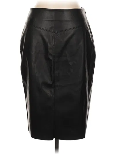 Pre-owned Express Outlet Faux Leather Skirt In Black