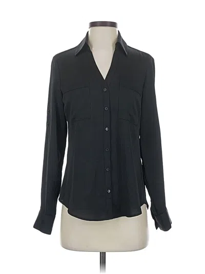 Pre-owned Express Outlet Long Sleeve Blouse In Black