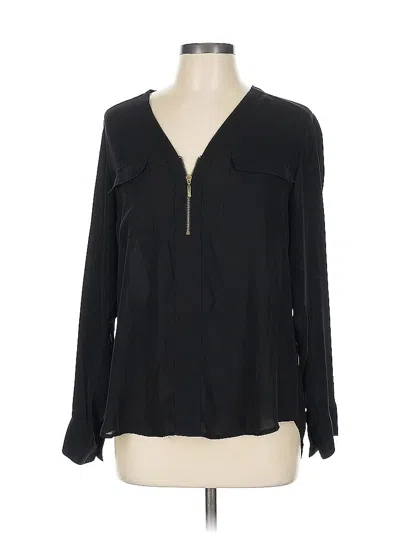 Pre-owned Express Outlet Long Sleeve Blouse In Black