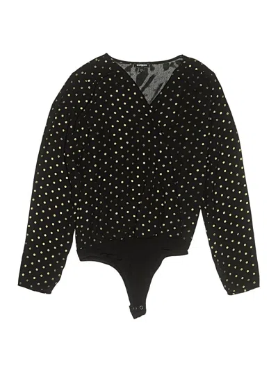 Pre-owned Express Outlet Long Sleeve Blouse In Black