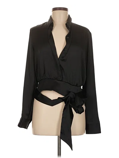 Express Outlet Long Sleeve Blouse In Black