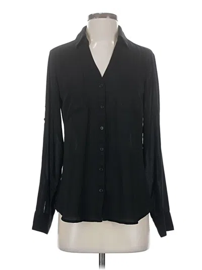 Pre-owned Express Outlet Long Sleeve Blouse In Black