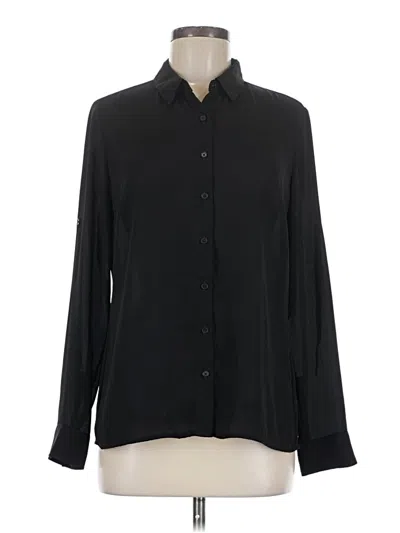 Pre-owned Express Outlet Long Sleeve Blouse In Black