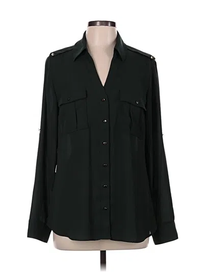 Pre-owned Express Outlet Long Sleeve Blouse In Black