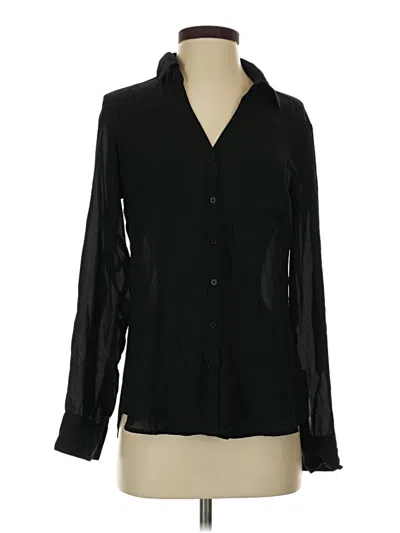 Pre-owned Express Outlet Long Sleeve Blouse In Black