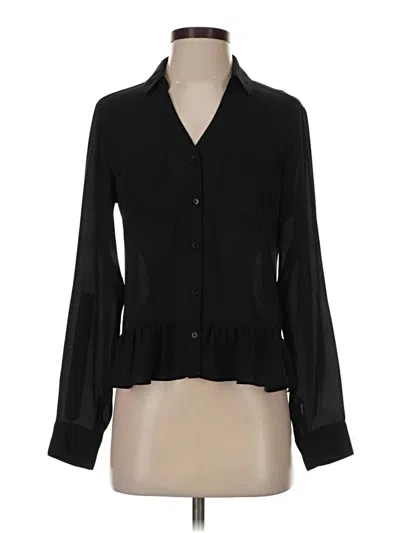 Pre-owned Express Outlet Long Sleeve Blouse In Black