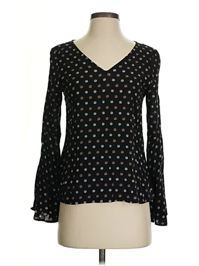 Pre-owned Express Outlet Long Sleeve Blouse In Black