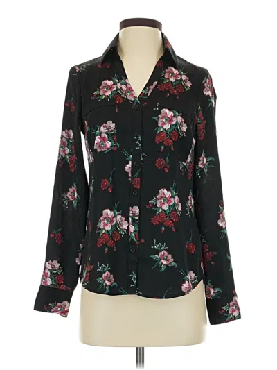 Pre-owned Express Outlet Long Sleeve Blouse In Black