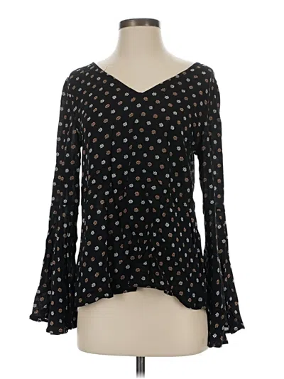 Pre-owned Express Outlet Long Sleeve Blouse In Black