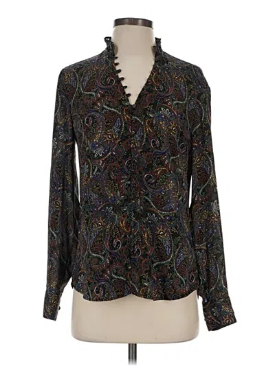 Pre-owned Express Outlet Long Sleeve Blouse In Black