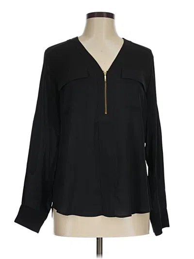Pre-owned Express Outlet Long Sleeve Blouse In Black
