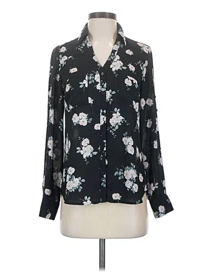 Pre-owned Express Outlet Long Sleeve Blouse In Black