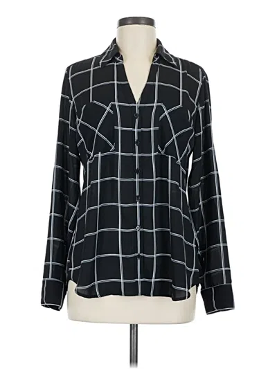 Pre-owned Express Outlet Long Sleeve Blouse In Black