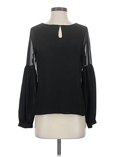 Pre-owned Express Outlet Long Sleeve Blouse In Black