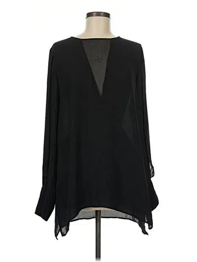 Pre-owned Express Outlet Long Sleeve Blouse In Black