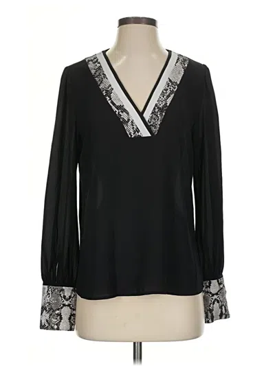 Pre-owned Express Outlet Long Sleeve Blouse In Black