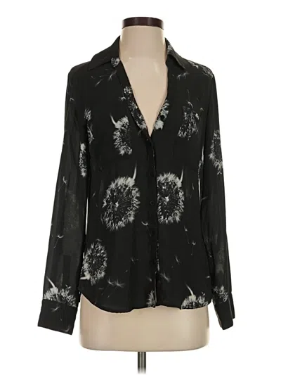 Pre-owned Express Outlet Long Sleeve Blouse In Black