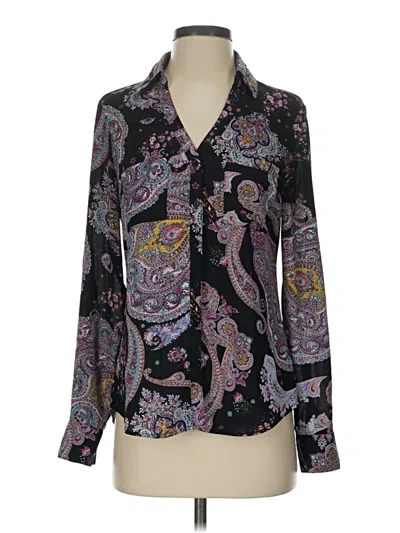 Pre-owned Express Outlet Long Sleeve Blouse In Black