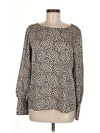 Pre-owned Express Outlet Long Sleeve Blouse In Brown