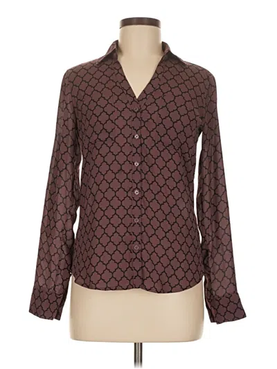Pre-owned Express Outlet Long Sleeve Blouse In Brown