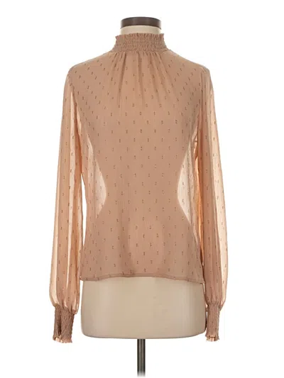 Pre-owned Express Outlet Long Sleeve Blouse In Brown