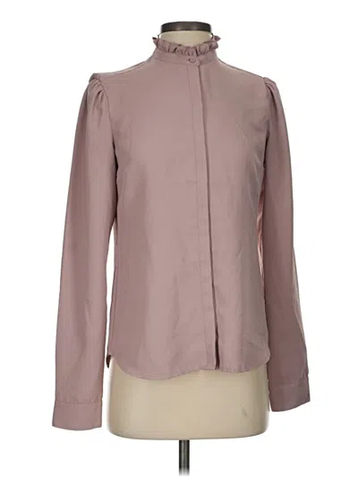 Pre-owned Express Outlet Long Sleeve Blouse In Brown