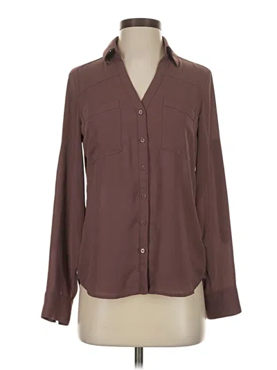 Pre-owned Express Outlet Long Sleeve Blouse In Brown